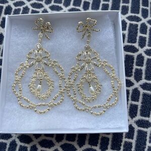 Nicola Bathie Embellished Pearl Drop Wreath Earrings